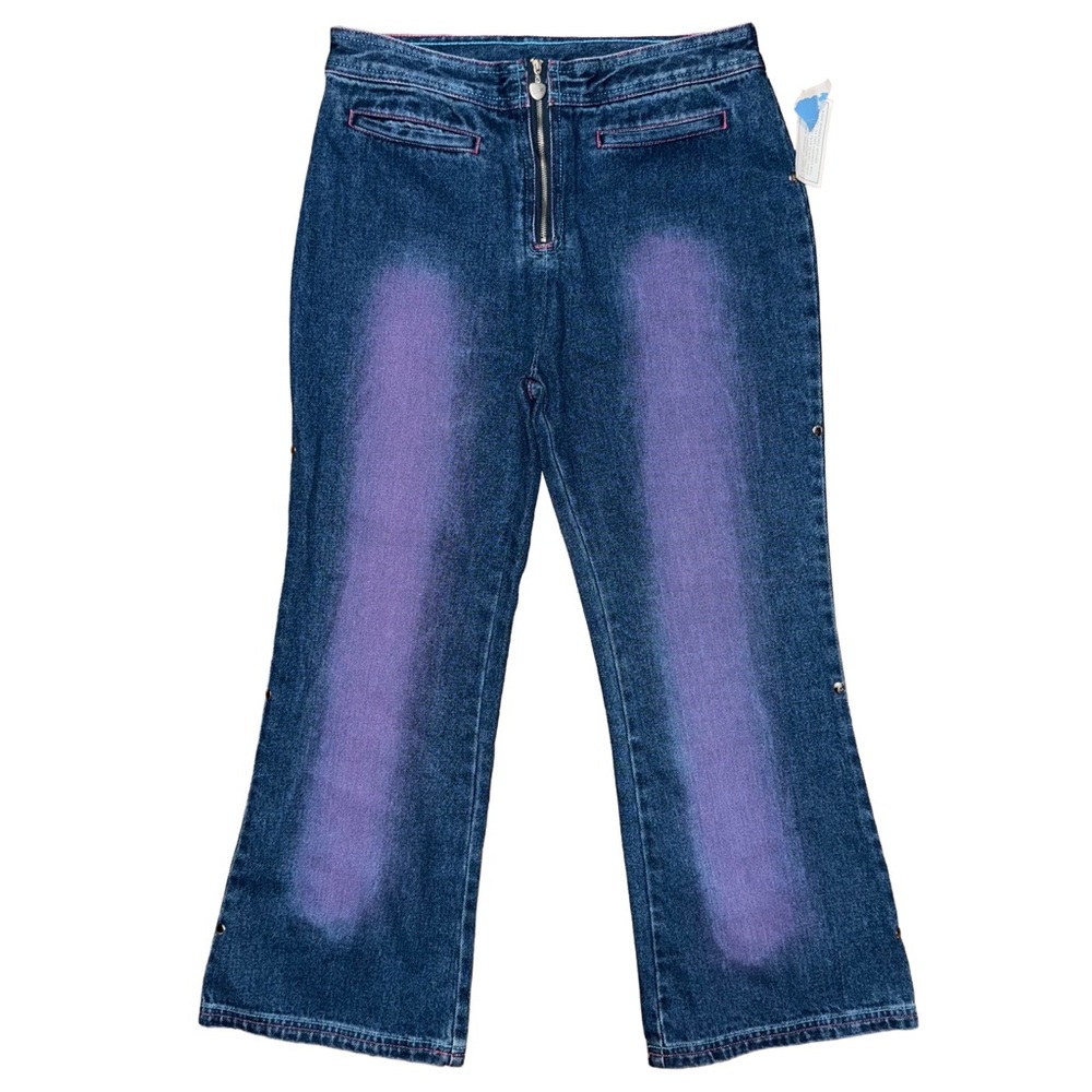 Vintage Y2K French Toast Purple Faded Cropped Jeans‎ Girls 16 Deadstock